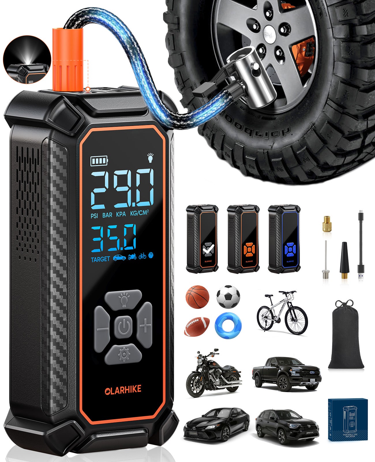 OlarHike | Tire Inflator | 6000mAh | Grey - aborderproducts