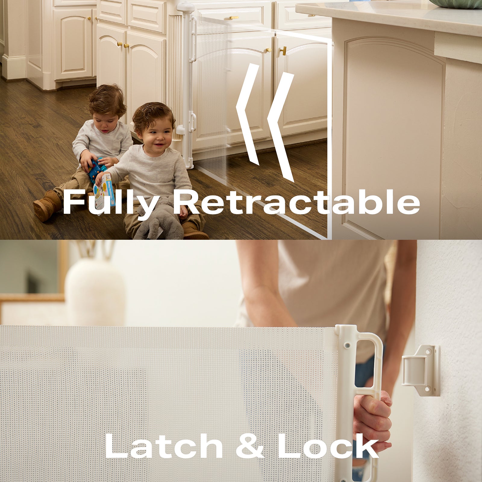 Cumbor | Baby Gates | 55" Wide | White - aborderproducts