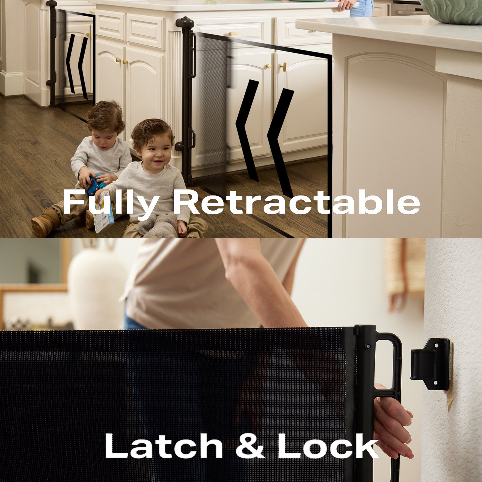Cumbor | Baby Gates | 55" Wide | Black - aborderproducts