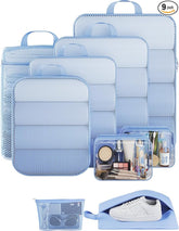 Veken 9 Set Compression Packing Cubes(Light Blue) - aborderproducts