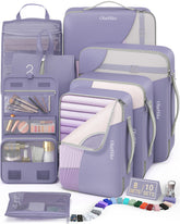 OlarHike | Packing Cubes | 8 Set (Short-Term Trip) | Purple Gray - aborderproducts