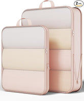 Veken 2 Set Compression Packing Cubes(Beige) - aborderproducts
