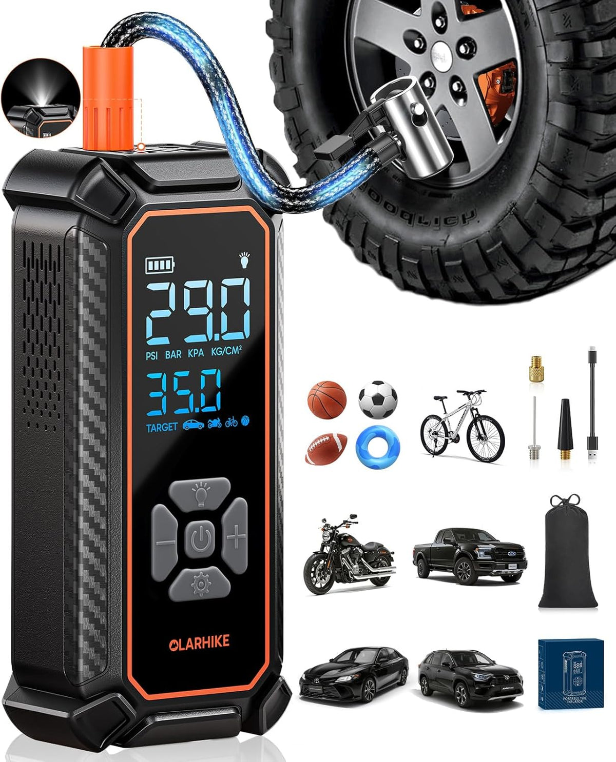 OlarHike | Tire Inflator | 9000mAh| Gray - aborderproducts