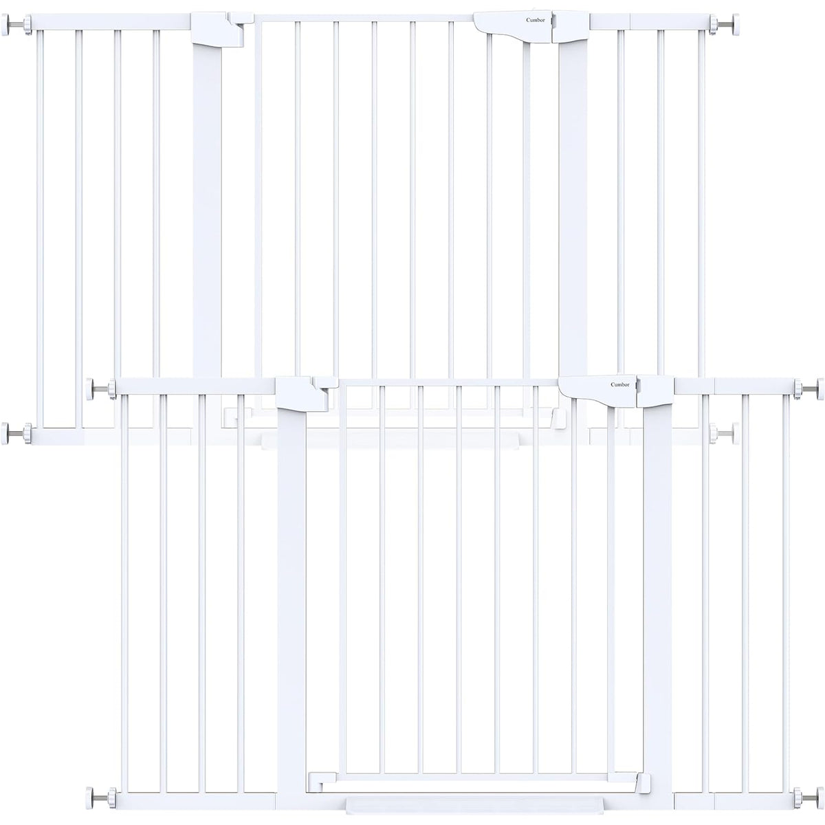 Cumbor | 2 Pack | 29.7"-51.5" x 30.5" | Baby Gate Extra Wide | White - aborderproducts