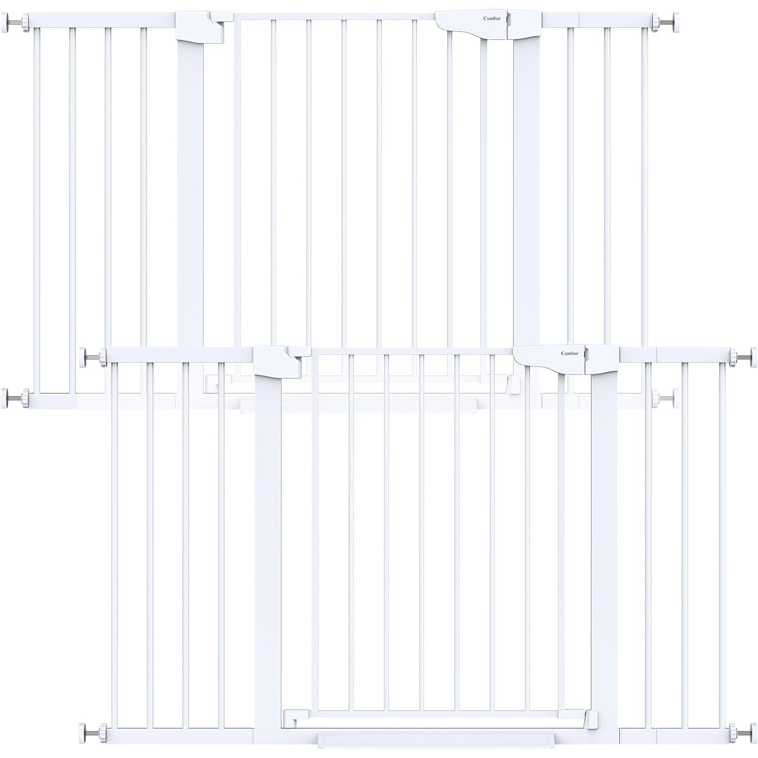 Cumbor | 2 Pack | 29.7"-51.5" x 30.5" | Baby Gate Extra Wide | White - aborderproducts