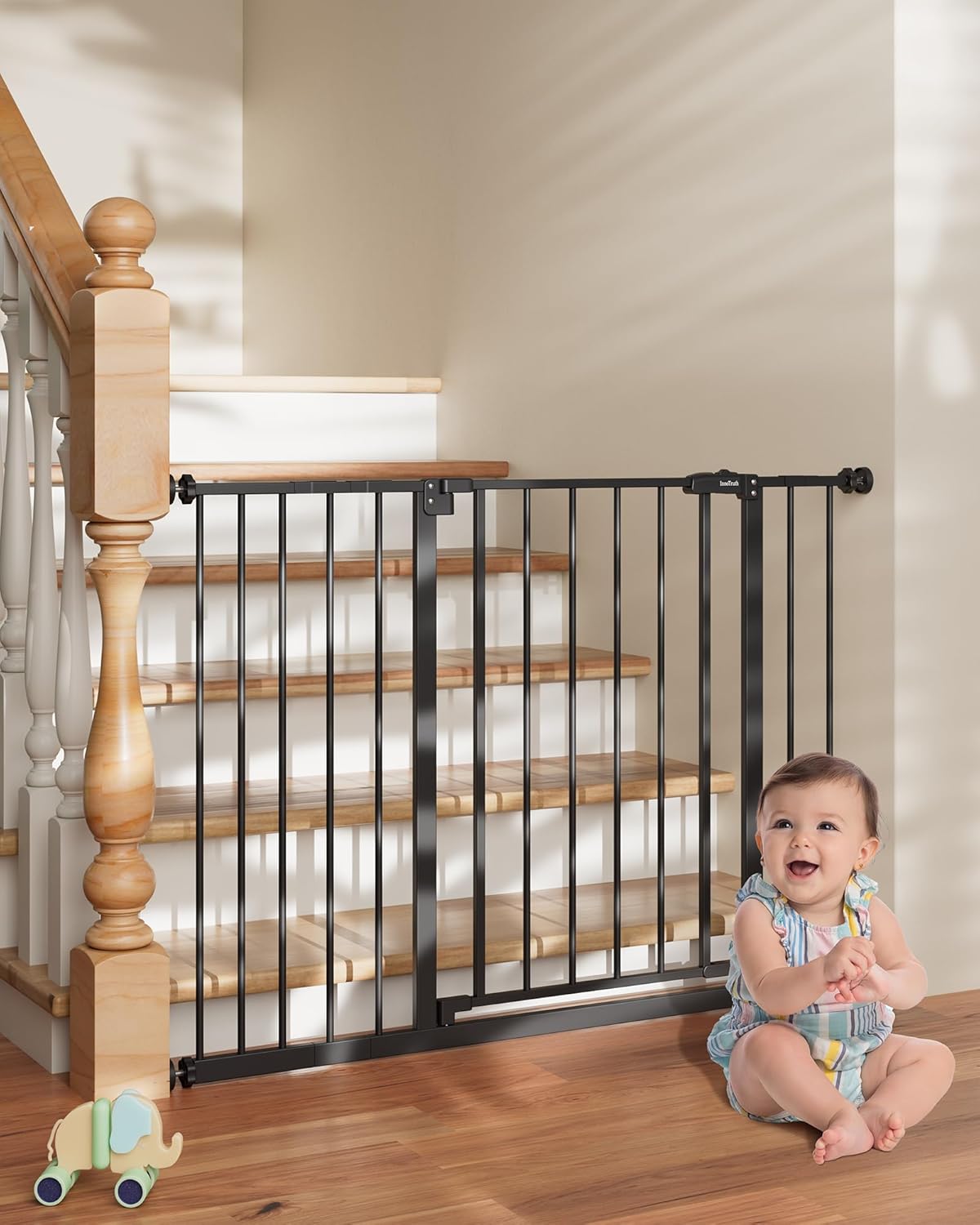 InnoTruth | Baby Gate | 28.9-45.3" W x 30" H | Black - aborderproducts