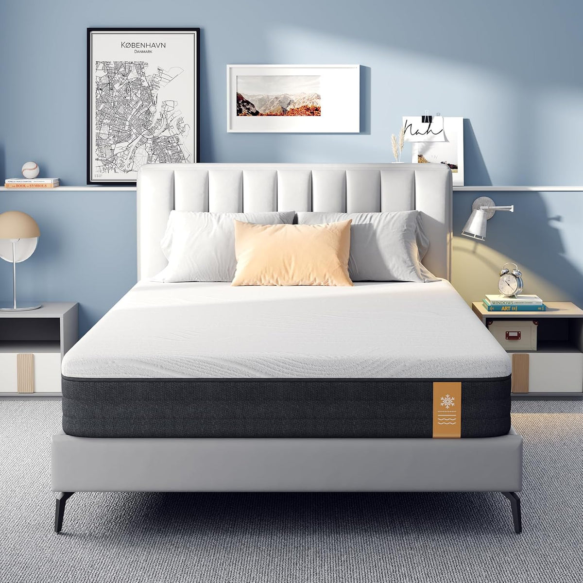 OhGeni | Foam Mattress | 75"L x 54"W x 10"H | Full - aborderproducts