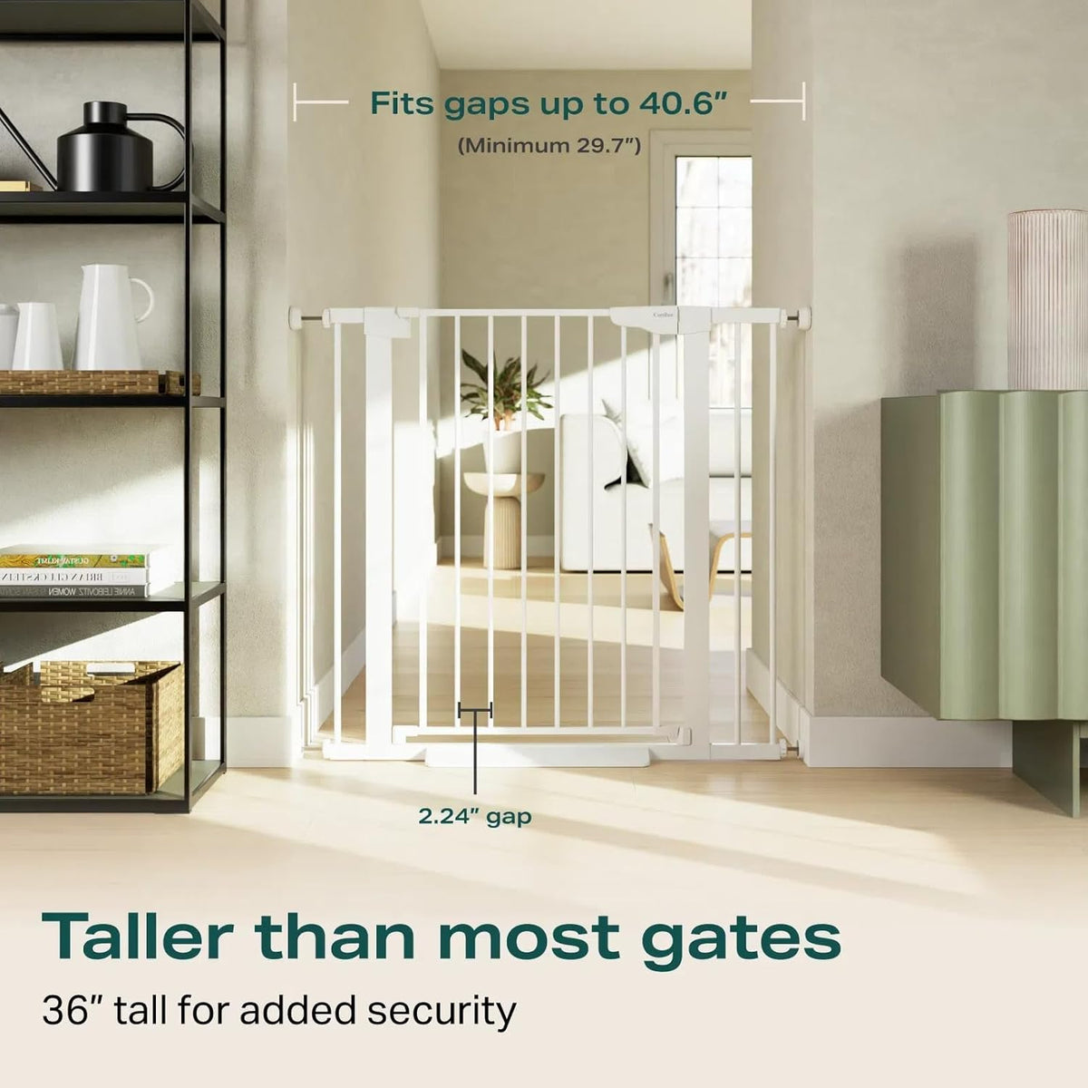 Cumbor | Safety Gate | 36" | 29.7-40.6W x 36"H | White - aborderproducts