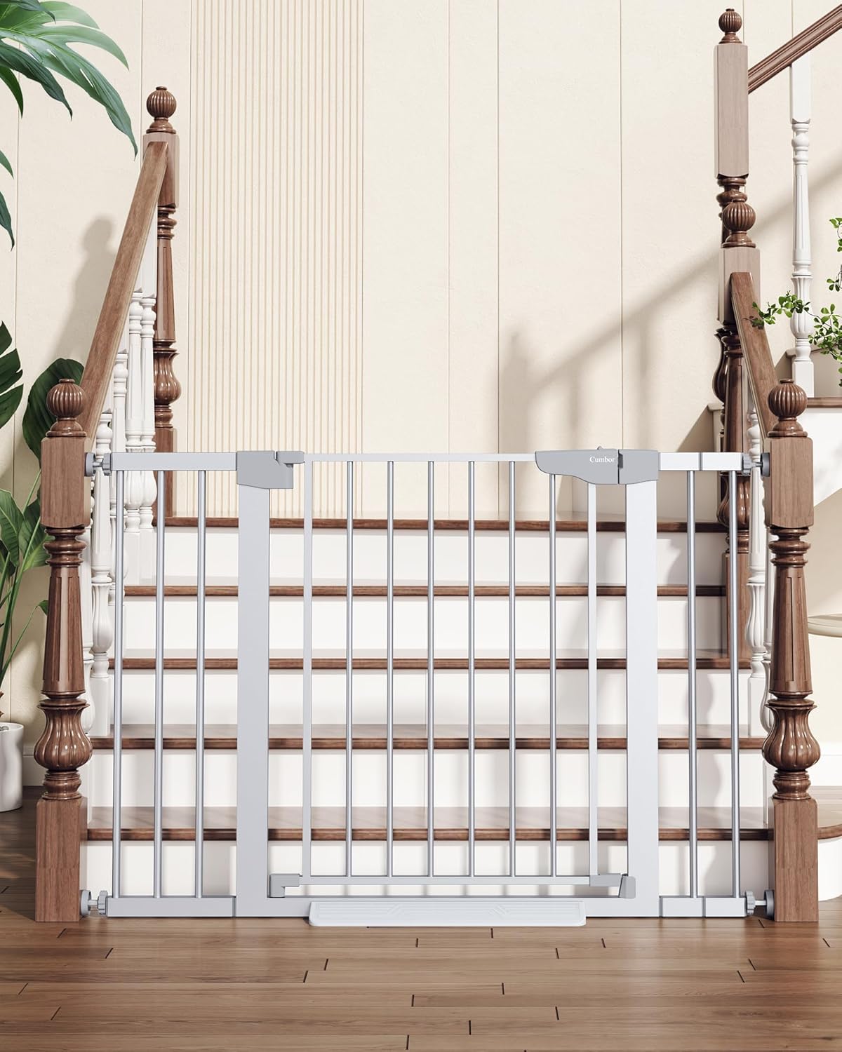 CUMBOR | SAFETY GATE | 29.7-46"W x 30.5"H | Silver - aborderproducts