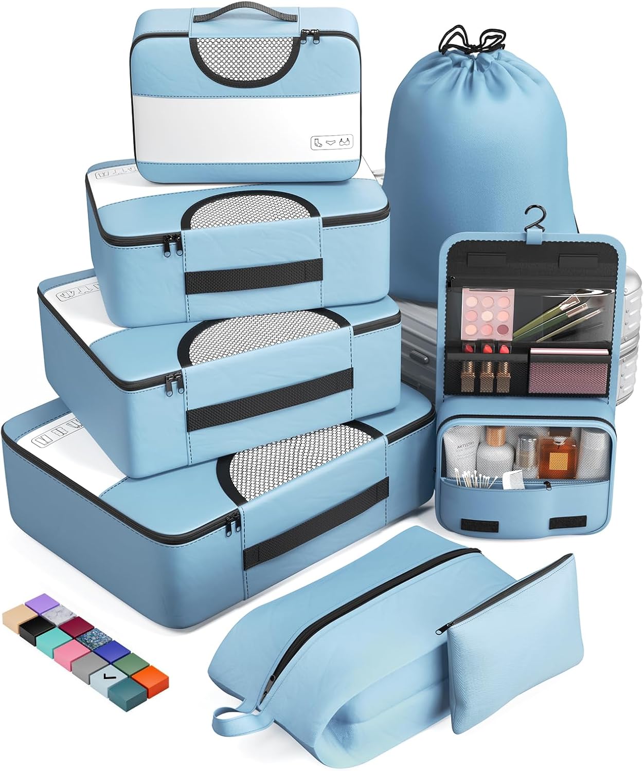 Veken | Packing Cubes | 8 Set | Light Blue - aborderproducts