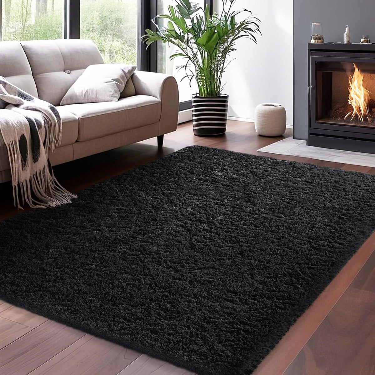 Ophanie | Upgrade Rug | 5x7 | Black - aborderproducts