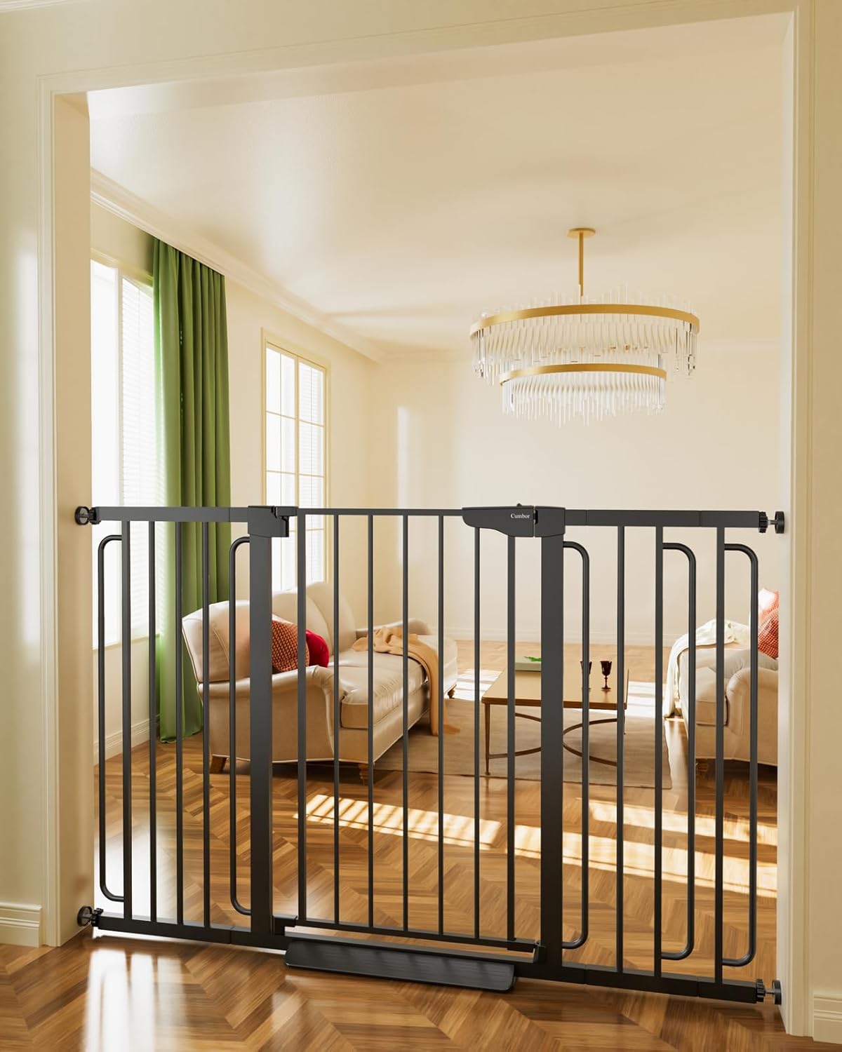CUMBOR | SAFETY GATE | 29.7-57"W x 36"H | BLACK - aborderproducts