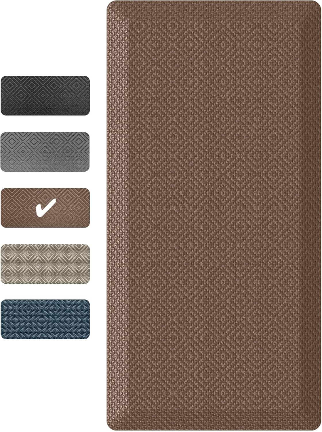 Ophanie | Anti Fatigue Cushioned Mat | 39"L x 20"W x 0.9"H | Brown - aborderproducts