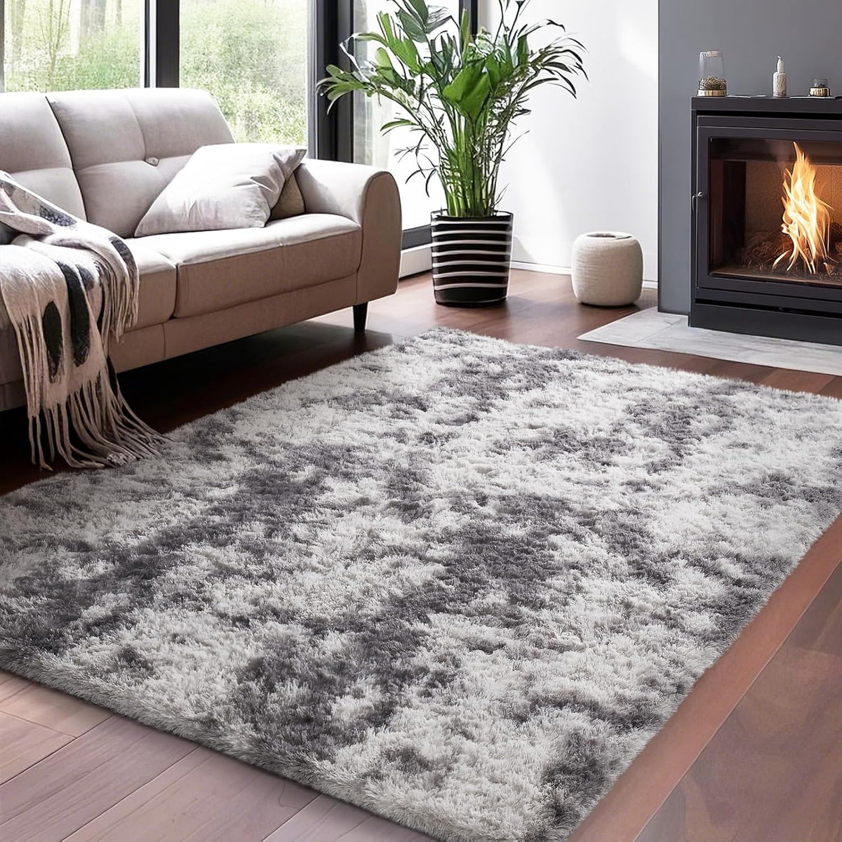 Ophanie | Upgrade Rug |  5x7 | Grey&White - aborderproducts