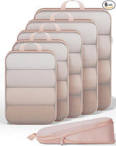 Veken 6 Set Compression Packing Cubes(Beige) - aborderproducts