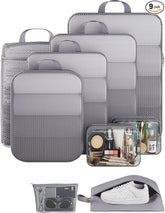 Veken 9 Set Compression Packing Cubes(Gray) - aborderproducts