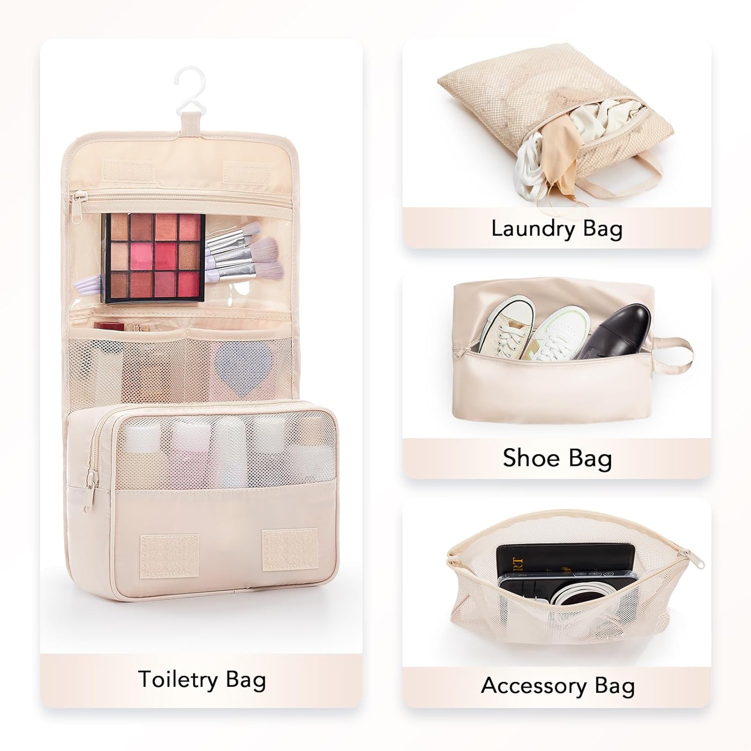 OlarHike | Compression Packing Cubes | 10 Sets | Beige - aborderproducts