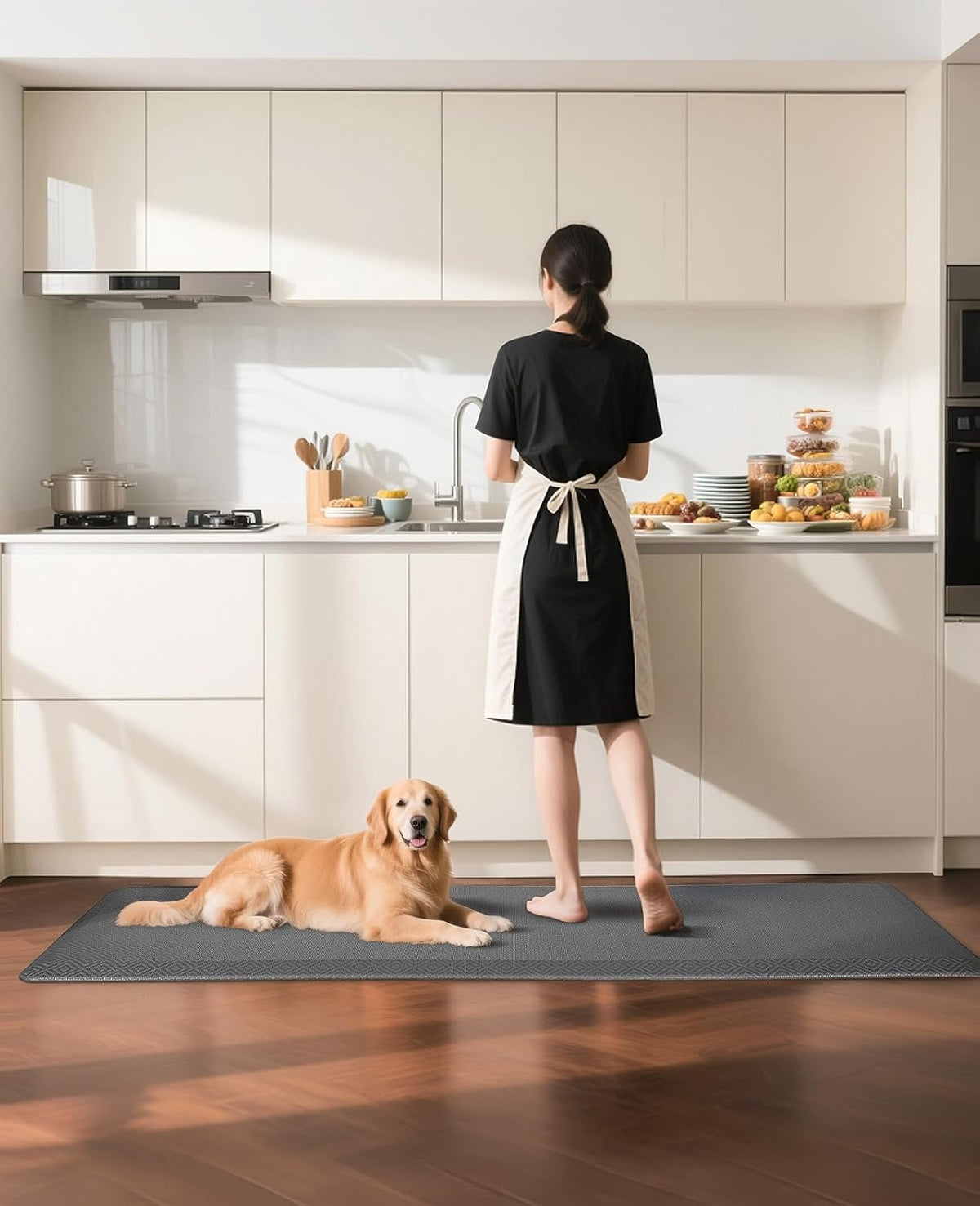 Ophanie | Anti Fatigue Standing Cushioned Mat | 24'' x 70'' | Grey - aborderproducts