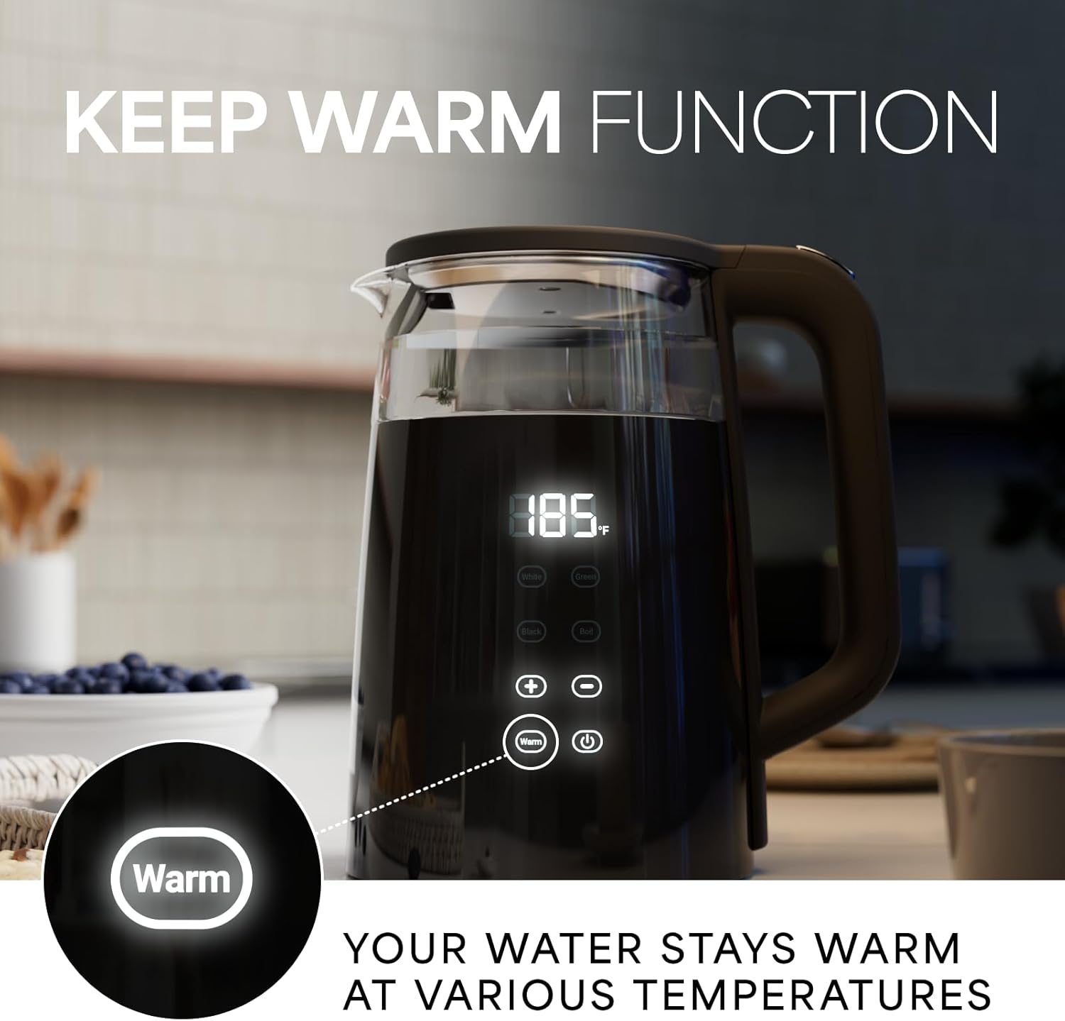 Veken | Electric Kettle | 1.7 L | Black - aborderproducts