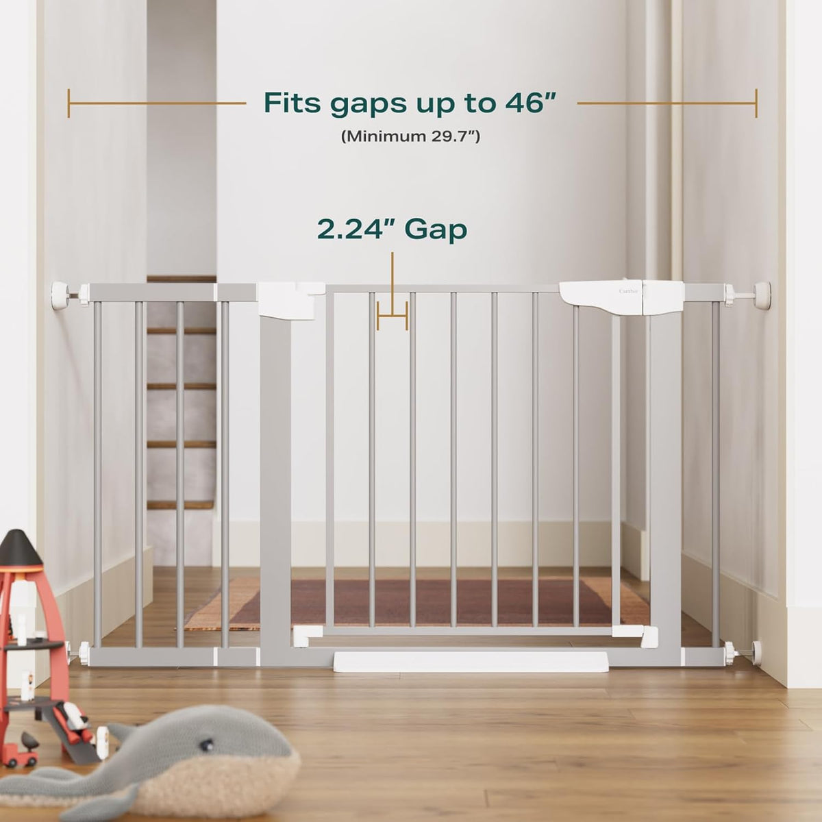 Cumbor | Safety Gate | 29.7-46"W x 30.5"H | Gray - aborderproducts