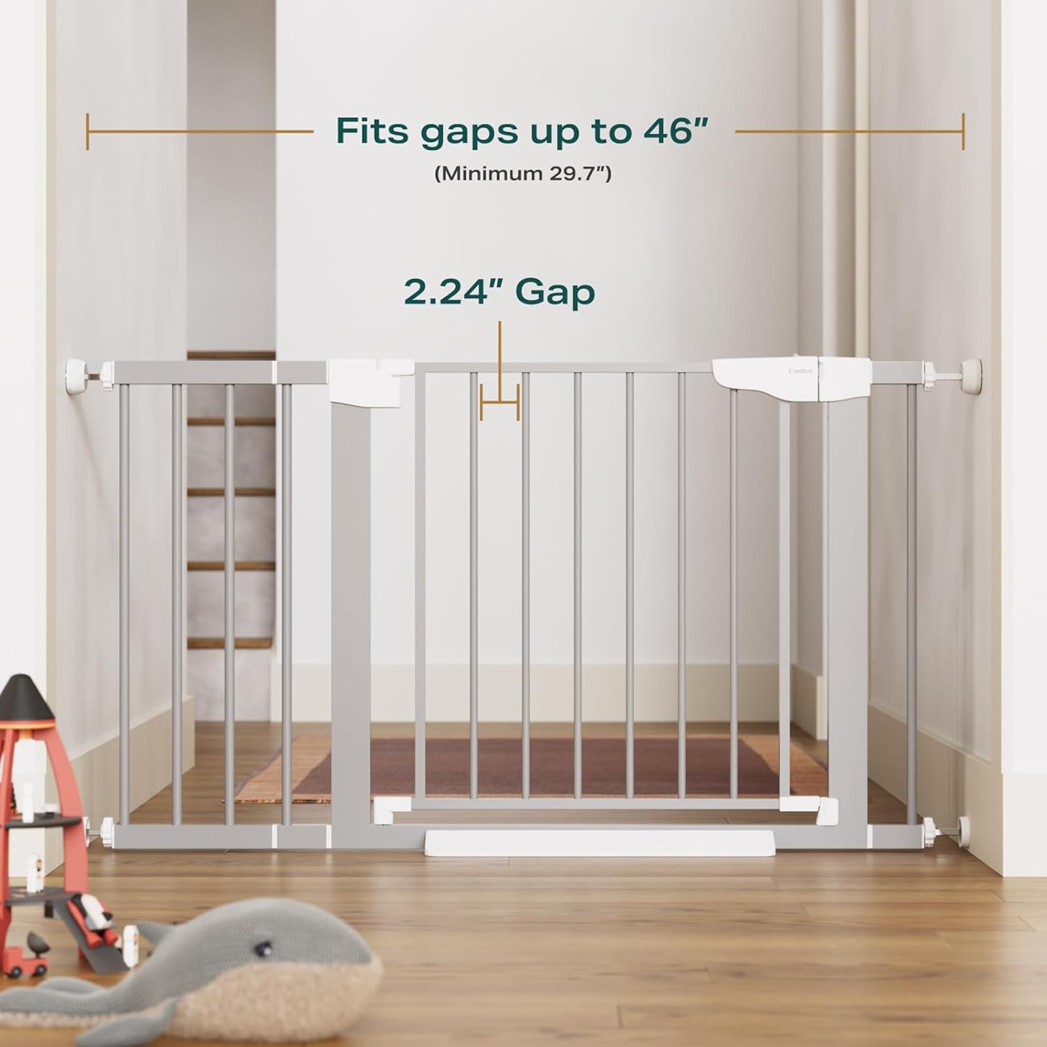 Cumbor | Safety Gate | 29.7-46"W x 30.5"H | Gray - aborderproducts