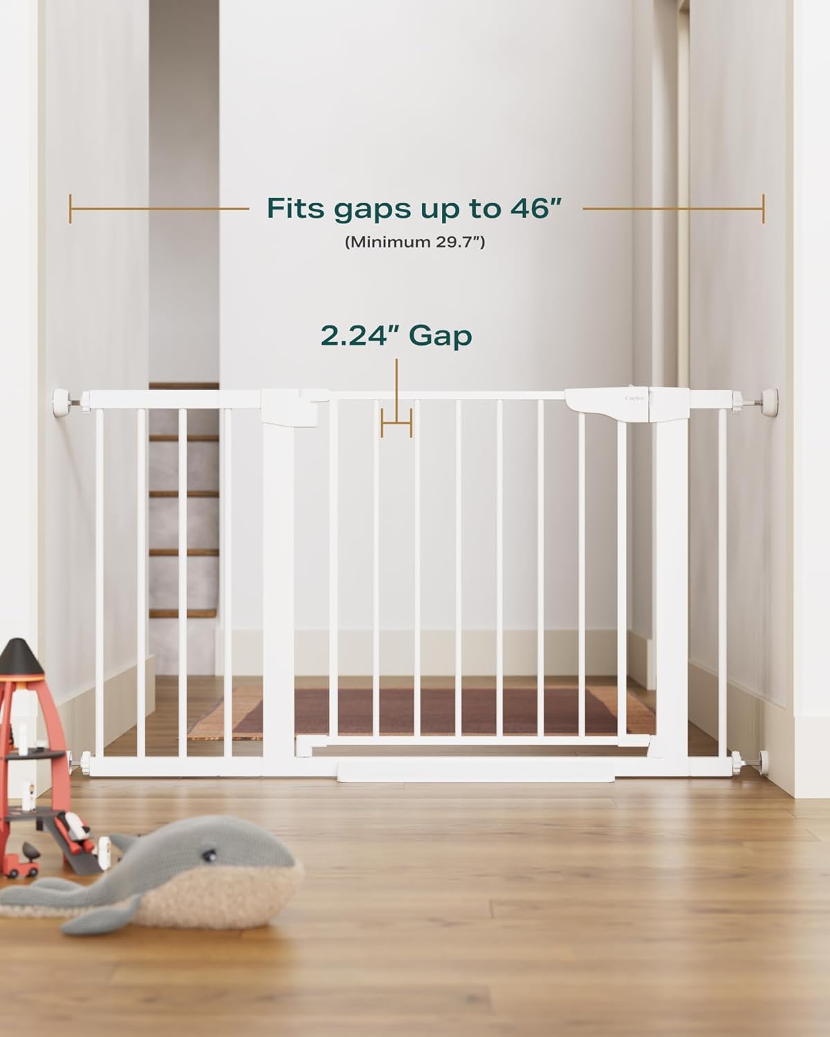 CUMBOR | SAFETY GATE | 29.7-46"W x 30.5"H | Pack of 2 | WHITE - aborderproducts