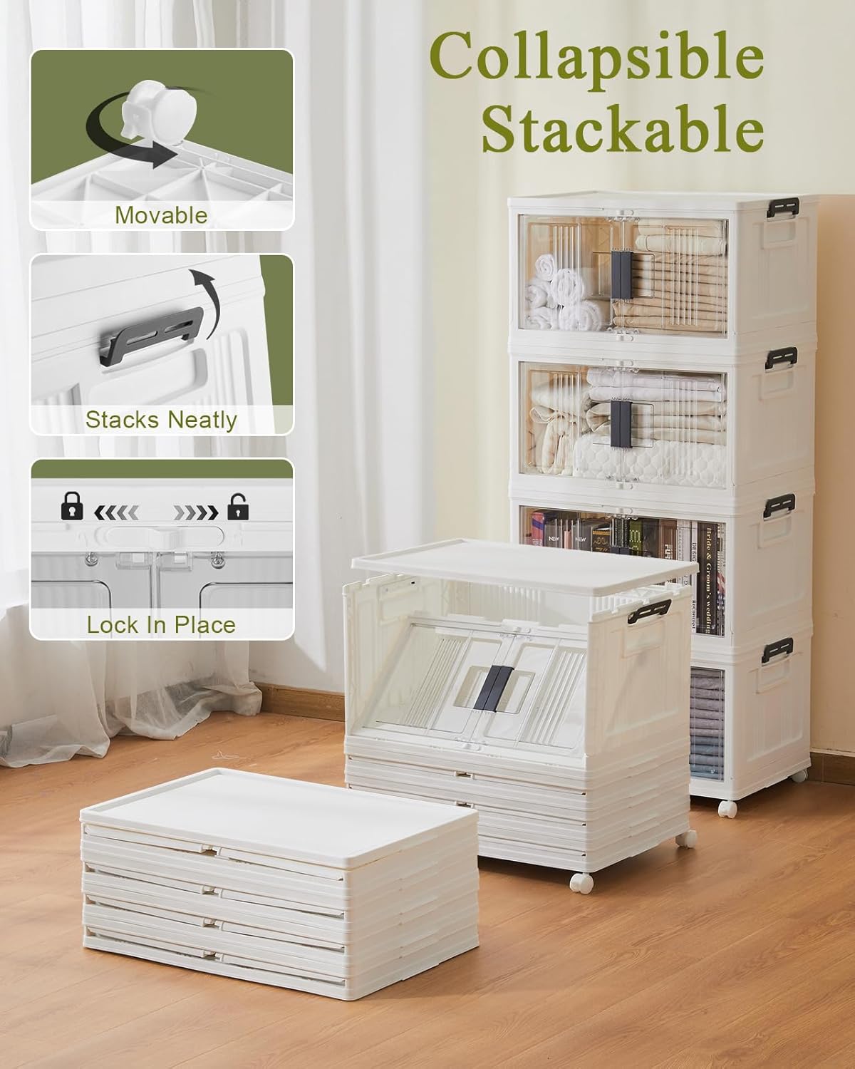 OlarHike | Storage Bins | 48QT | 4 Packs - aborderproducts