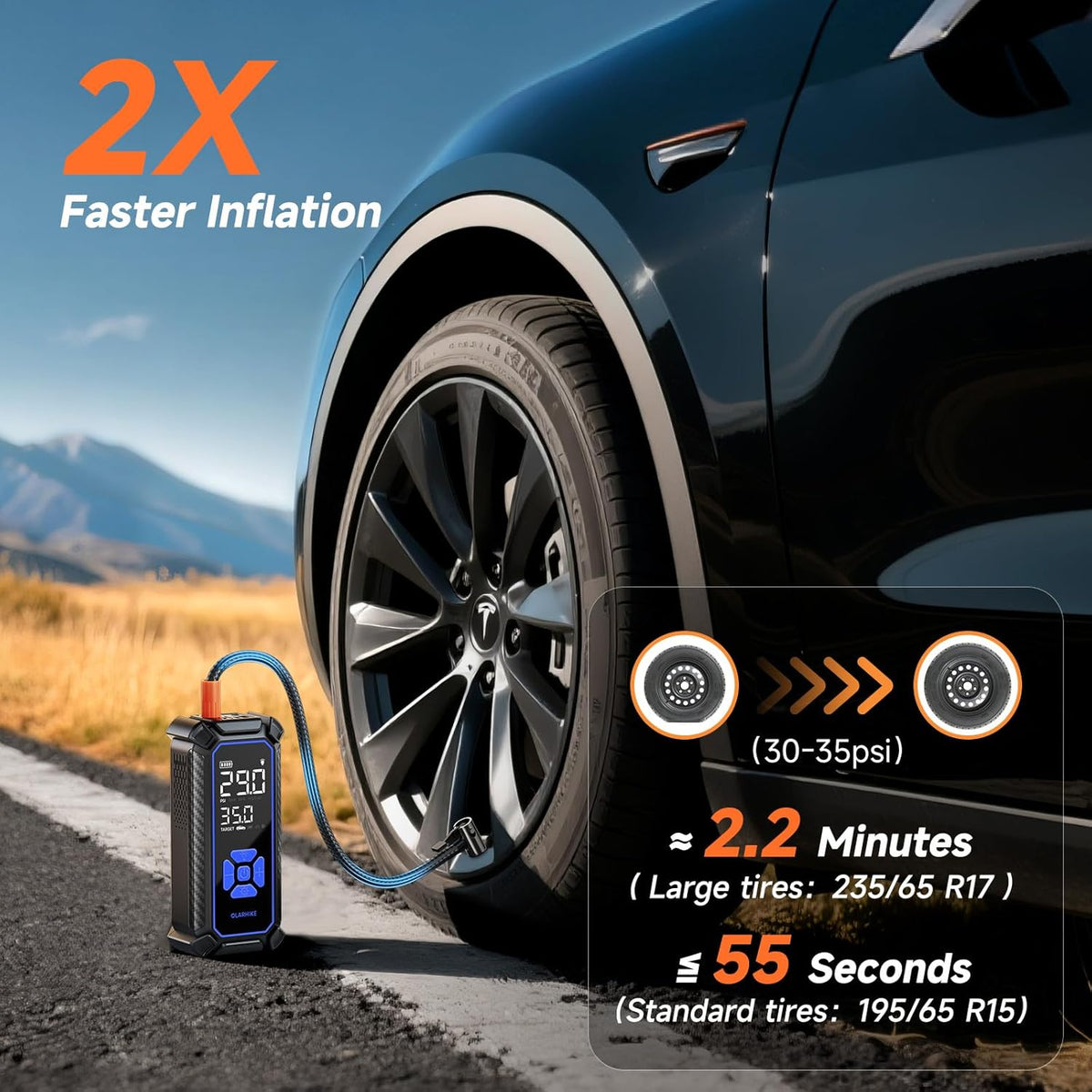 OlarHike | Tire Inflator | 6000mAh| Blue - aborderproducts