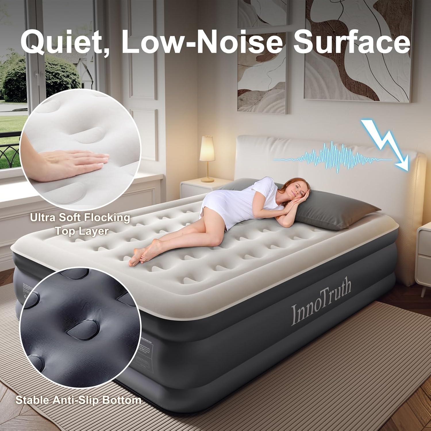 InnoTruth | Air Mattress | 18" Height | Queen - aborderproducts
