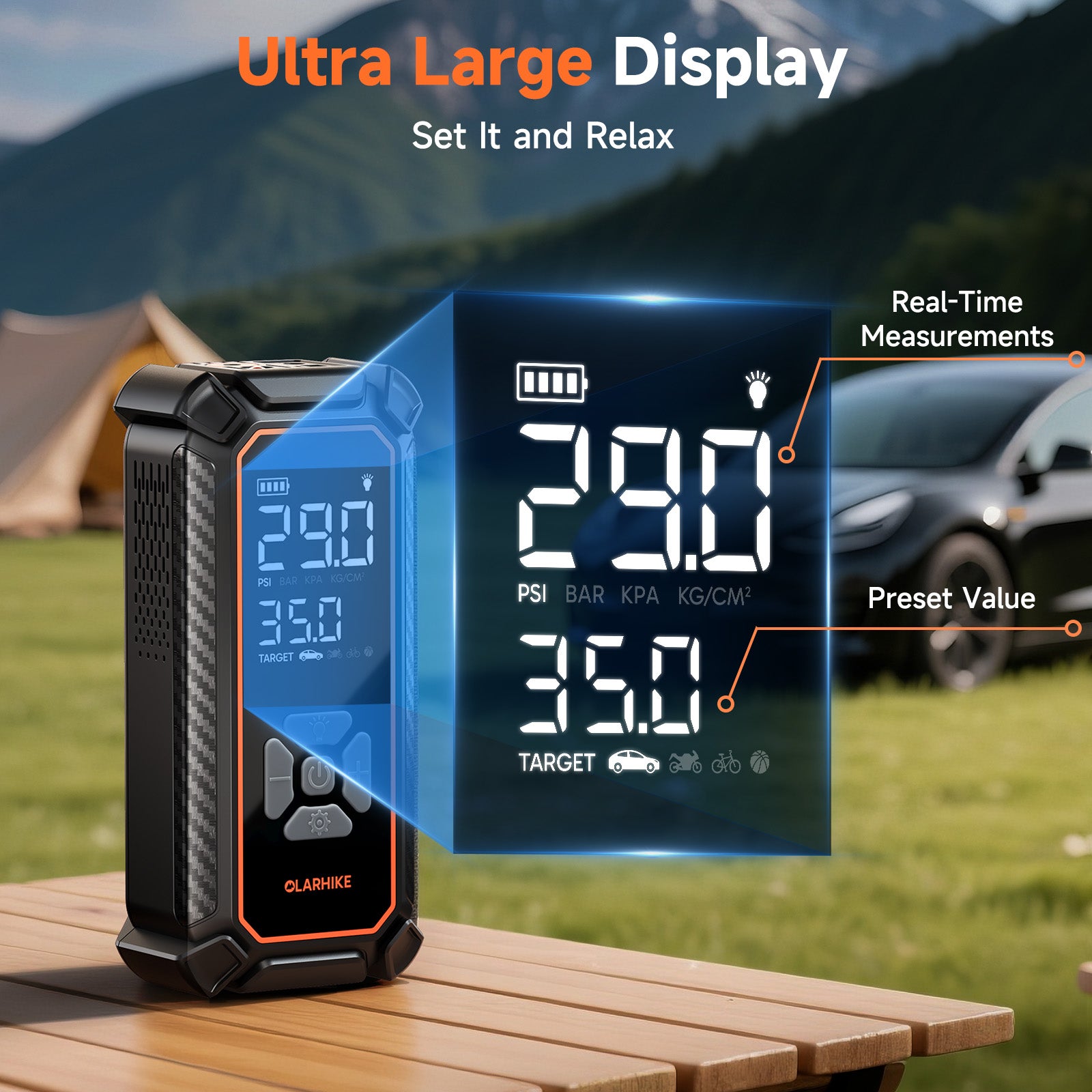 OlarHike | Tire Inflator | 6000mAh | Grey - aborderproducts