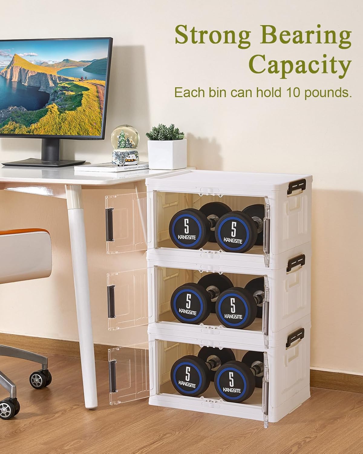 OlarHike | 23QT | Stackable Storage Bins | 3 Pack | Warm Gray - aborderproducts