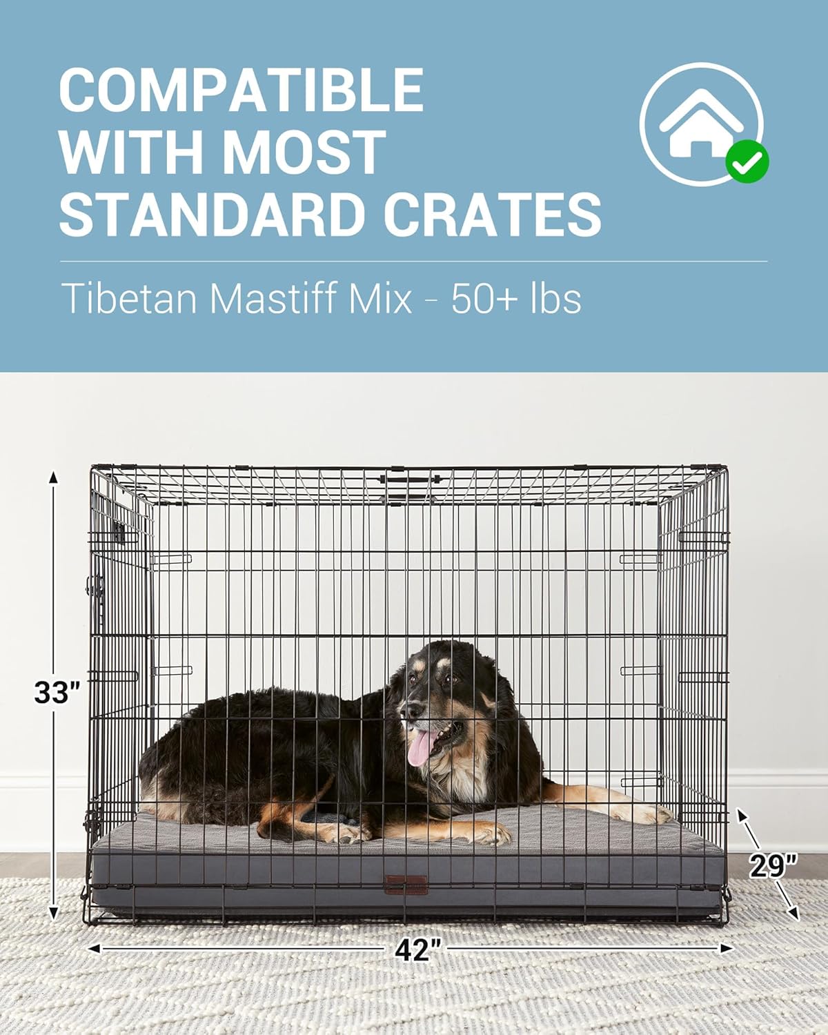 OhGeni | Dog Bed | 41 Inch | Gray - aborderproducts