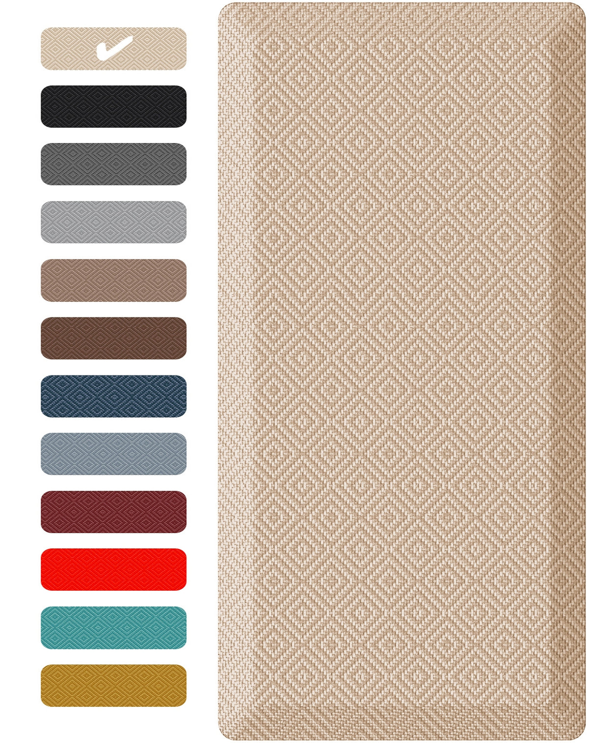 Ophanie Kitchen Mats for Floor, 3/4 inch Thick, 17x28 Anti Fatigue Cushioned Mat, Kitchen Rugs, Waterproof, Comfort Ergonomic Standing Mat for Office, Home, Sink, Beige Non-Slip Ridged Bottom