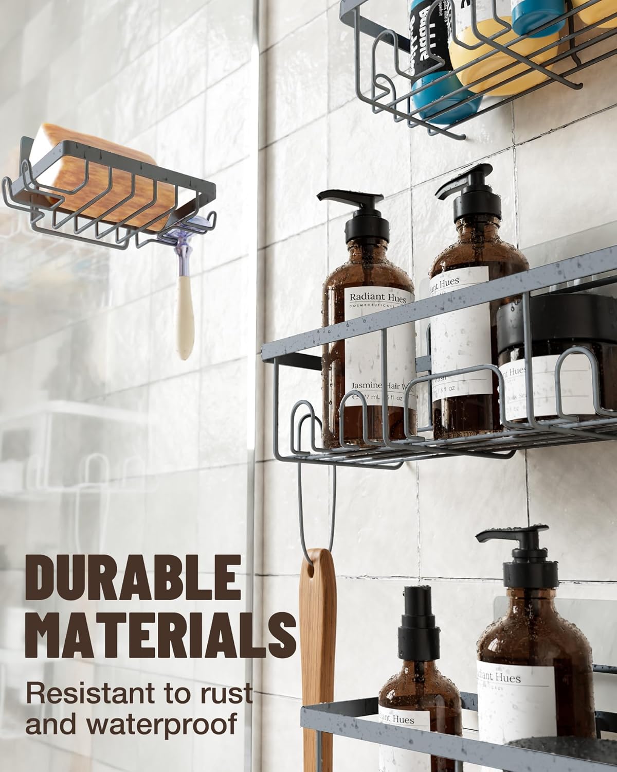 Veken | Shower Caddy | 6 Pack | Grey - aborderproducts