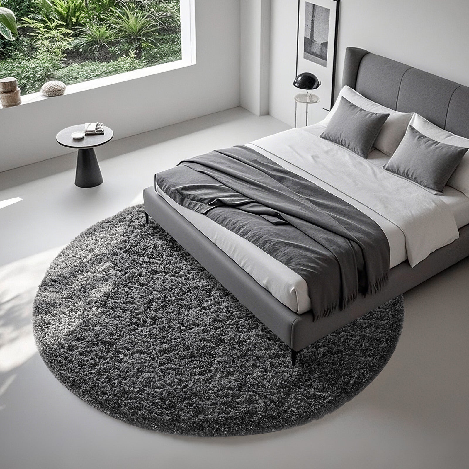 Ophanie | Round Rug | 7 Ft | Grey - aborderproducts