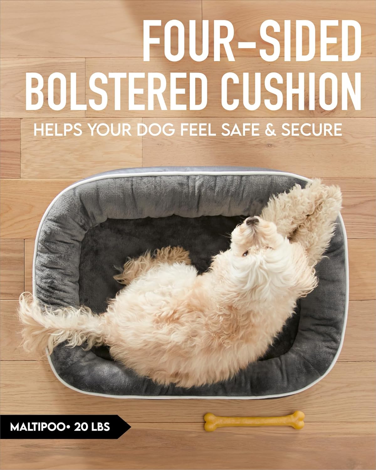 Orthopedic Dog Bed| Medium (28 x 21 x 6 Inch) |Gray|OhGeni - aborderproducts