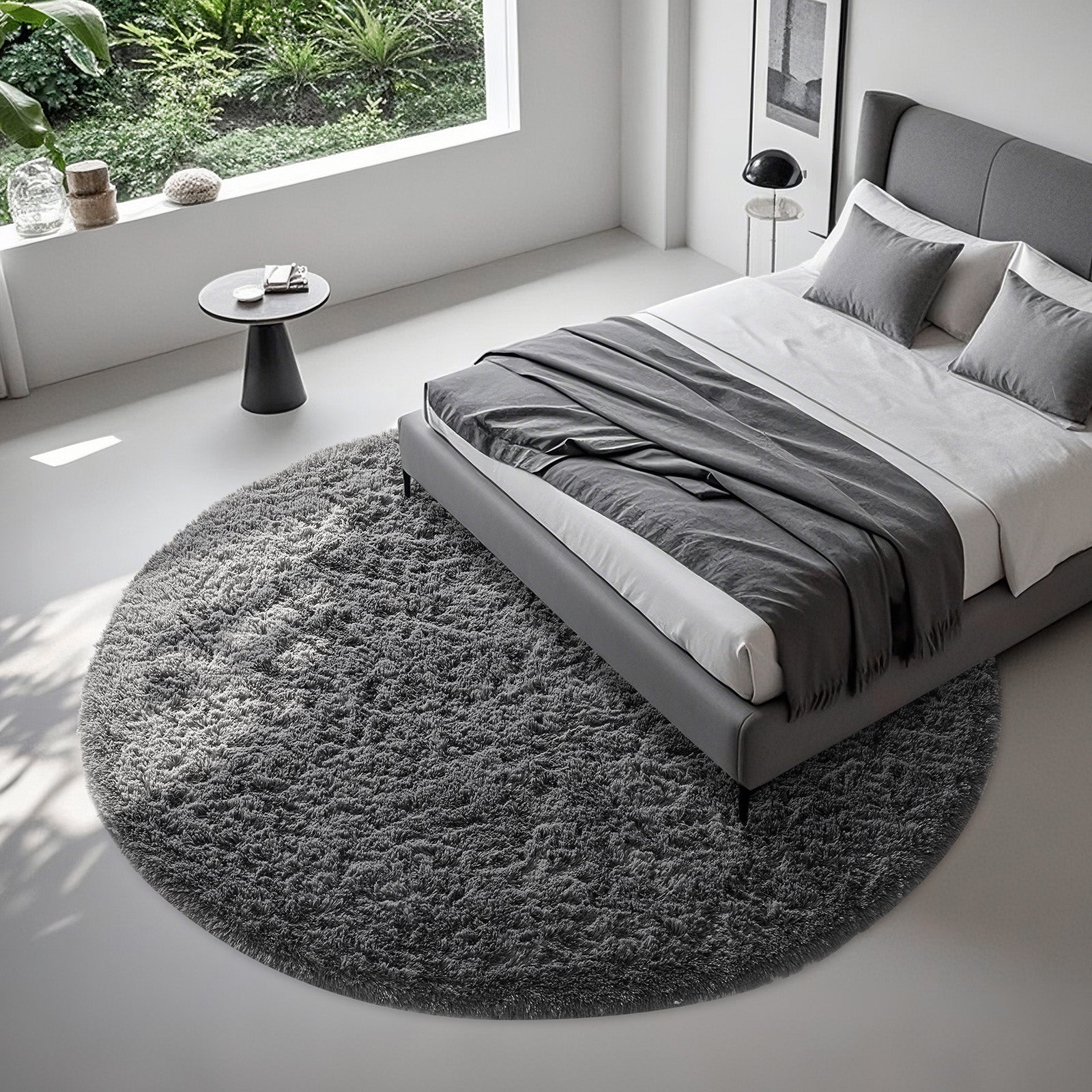 Ophanie | Round Rug | 8 Ft | Grey - aborderproducts