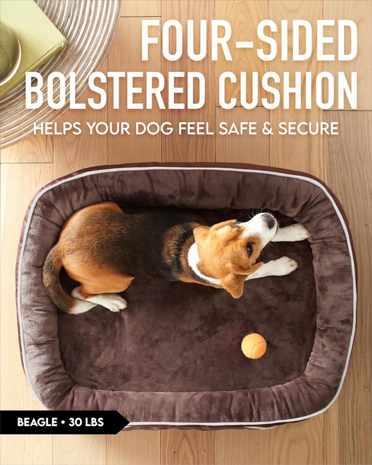 Orthopedic Dog Bed| Large (35 x 28 x 6 Inch) |Brown|OhGeni - aborderproducts