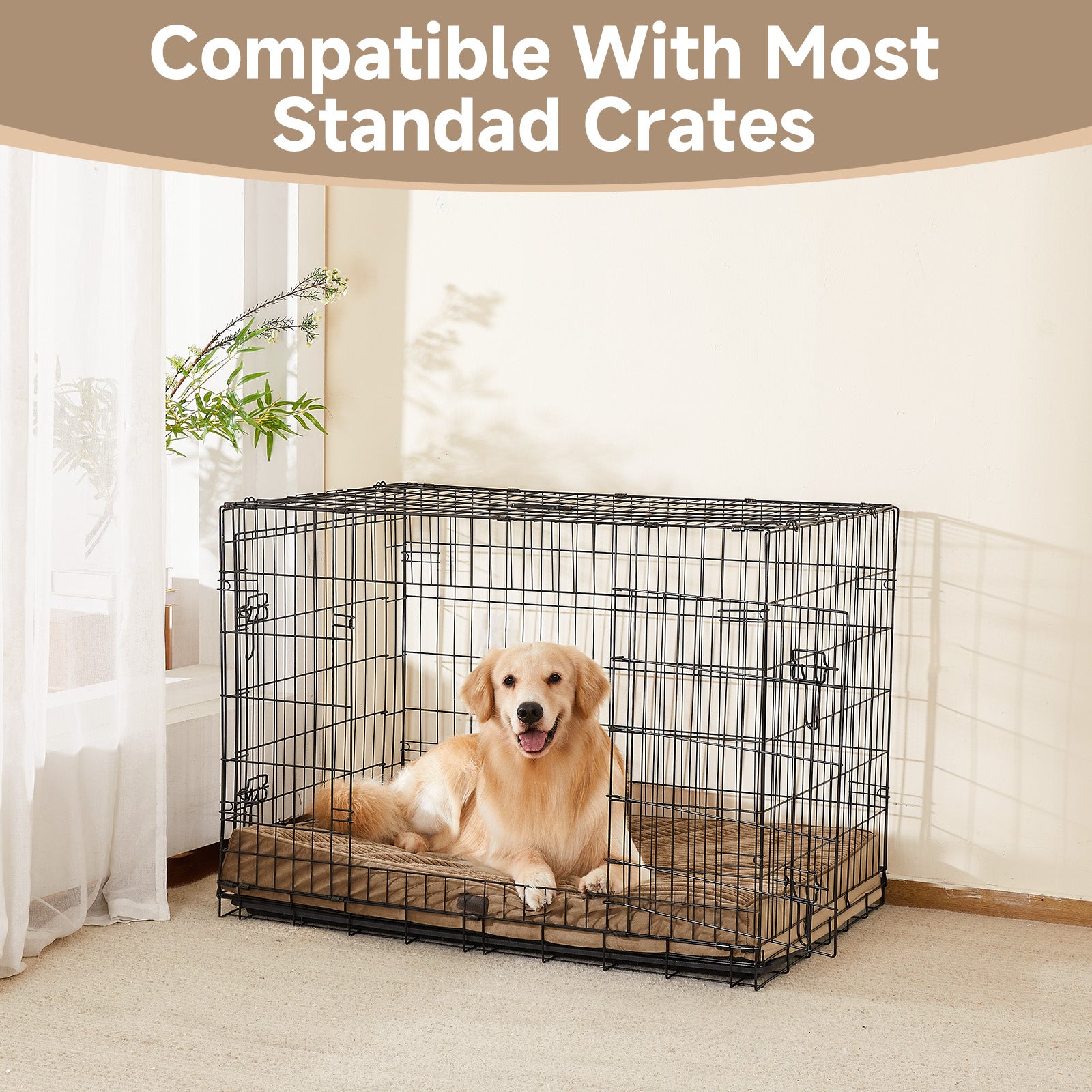 OhGeni | Orthopedic Waterproof & Machine Washable Dog Bed | 41 Inches | Coffee