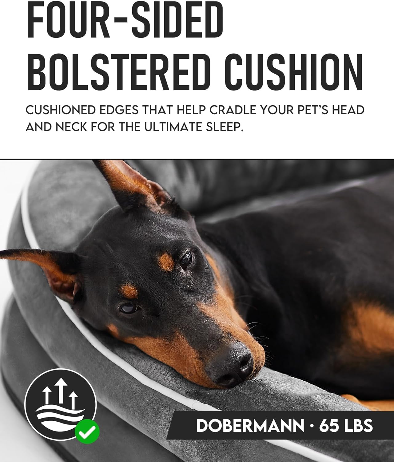 OhGeni | Orthopedic Dog Bed | XXX-Large (53 x 42 x 9 Inch) | Gray - aborderproducts