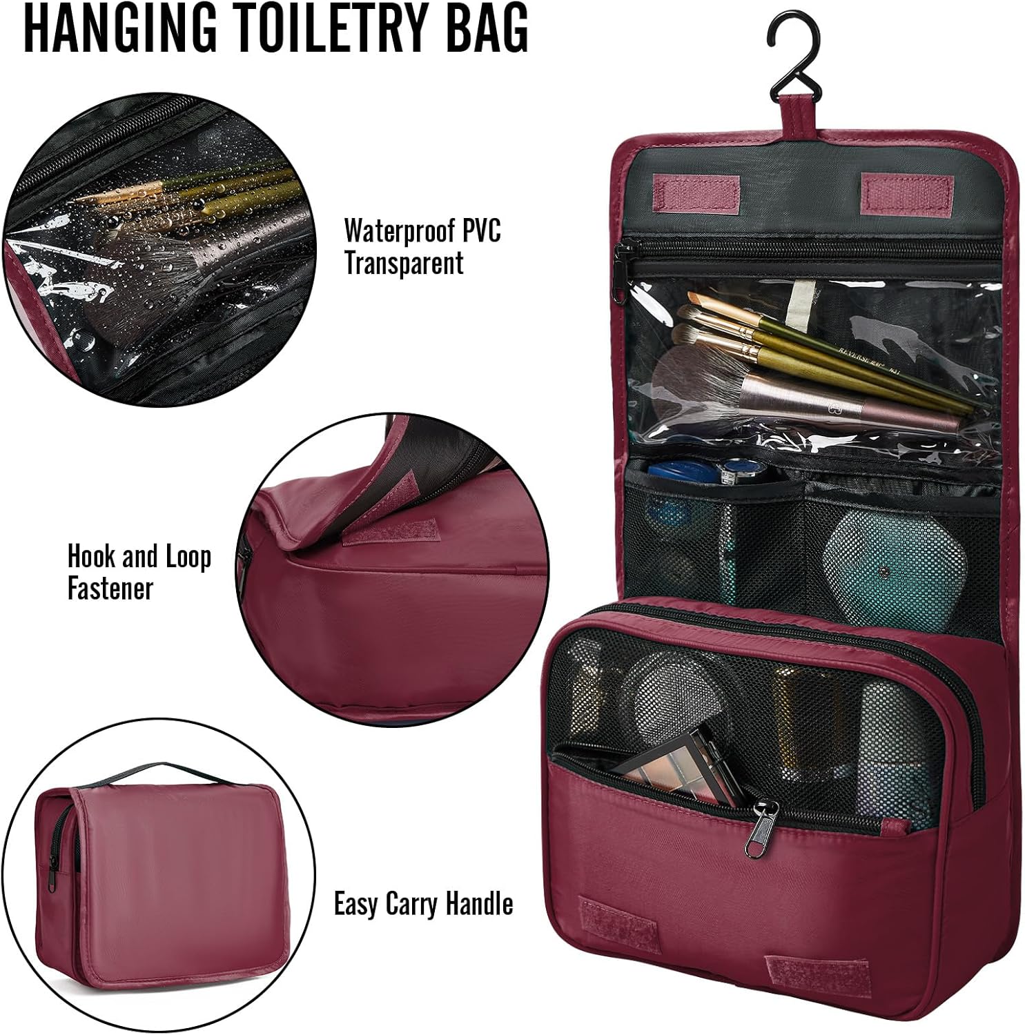 Veken | Packing Cubes | 8 Set | Wine Red - aborderproducts