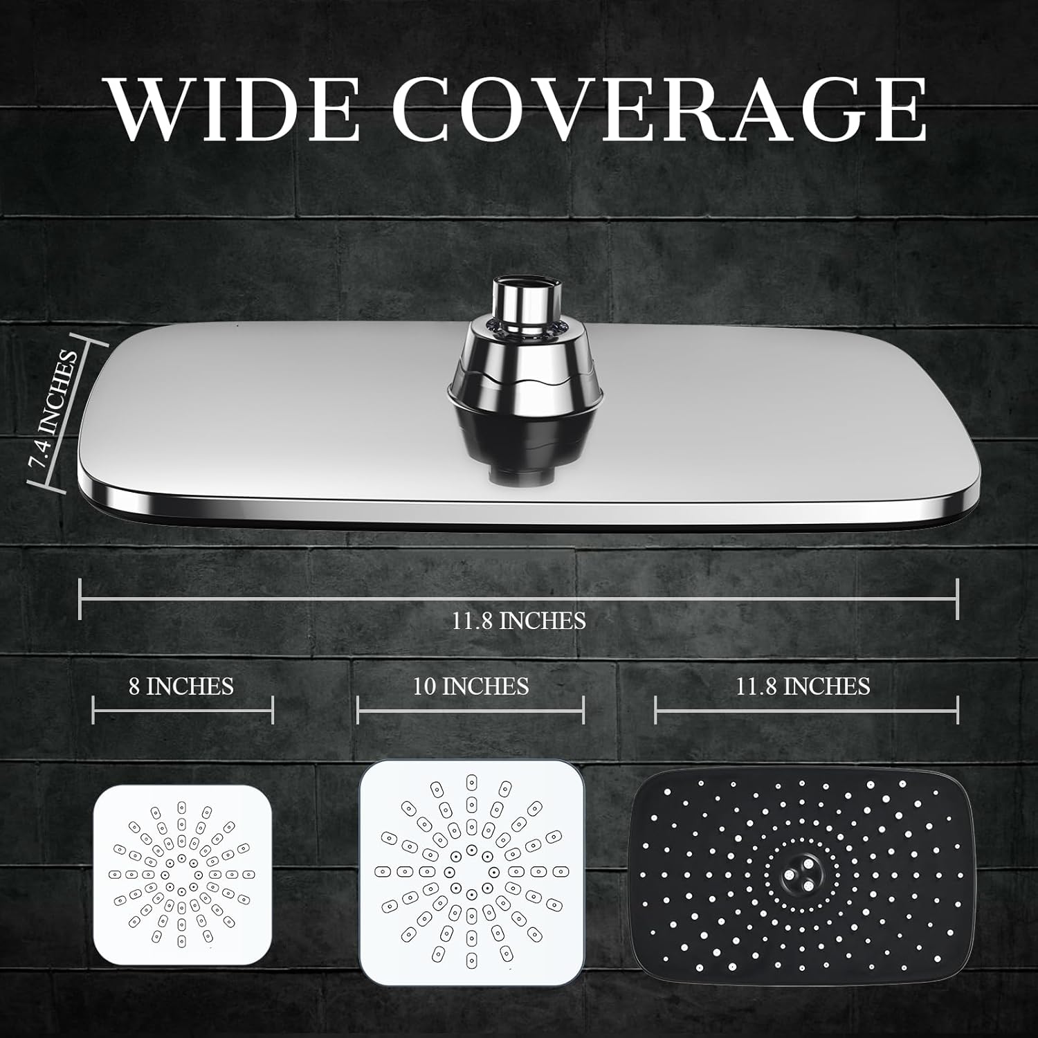 Veken | Shower Head Combo | 11.8 Inch | Silver Chrome - aborderproducts