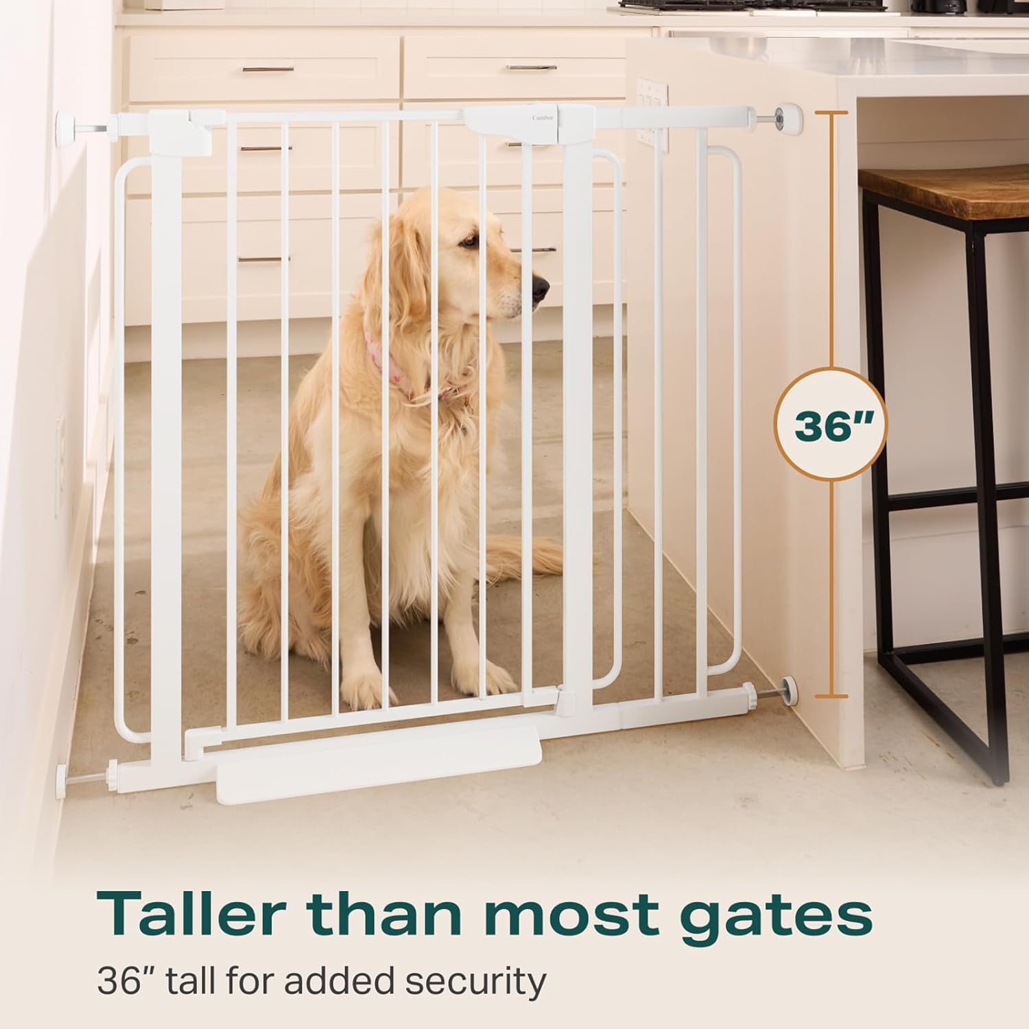 CUMBOR | SAFETY GATE | 29.7-57"W x 36"H | WHITE - aborderproducts