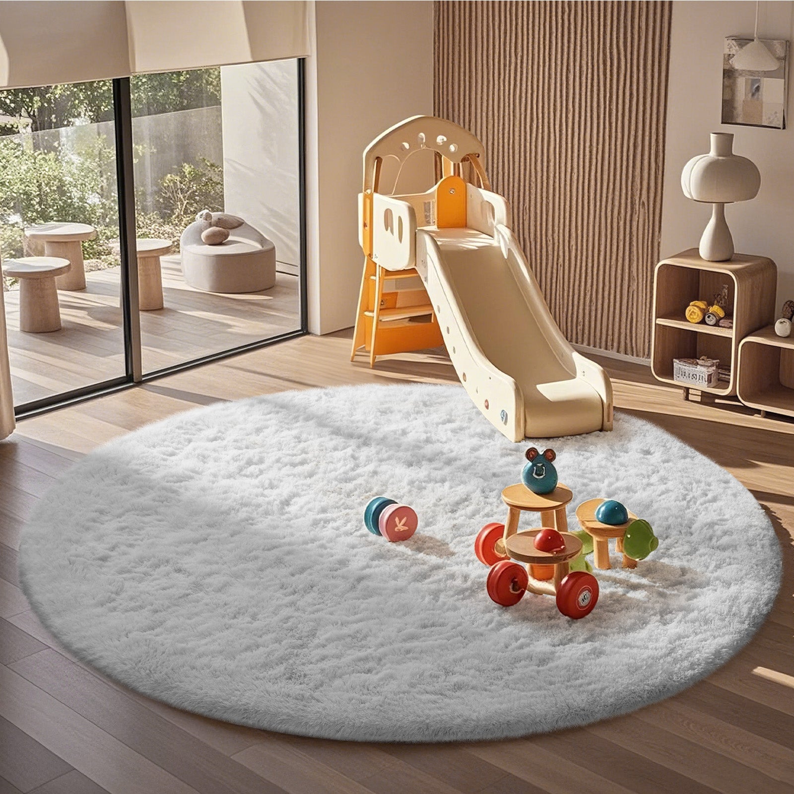 Ophanie | Round Rug | 6 Ft | White - aborderproducts