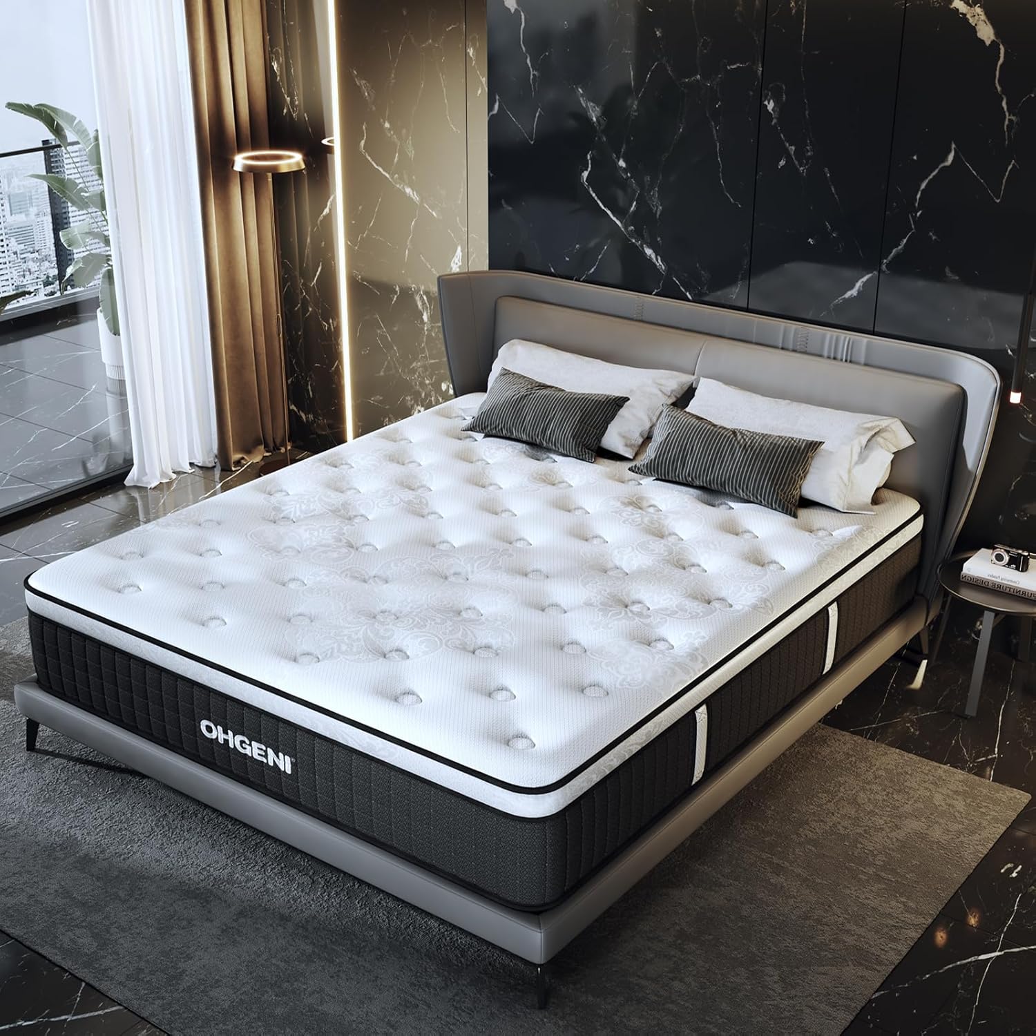 OhGeni | Hybrid Mattress | 14 Inch | Queen - aborderproducts