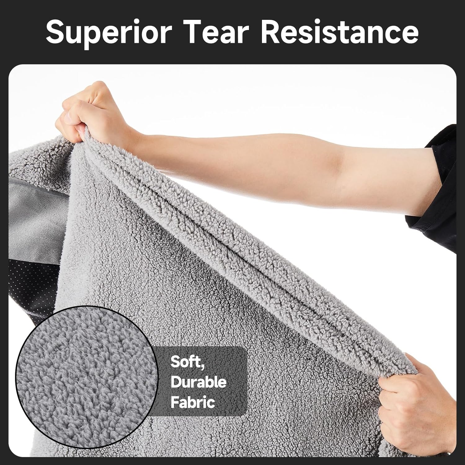 OhGeni | Dog Bed | Flannel Fabric | 41 Inches | Gray - aborderproducts