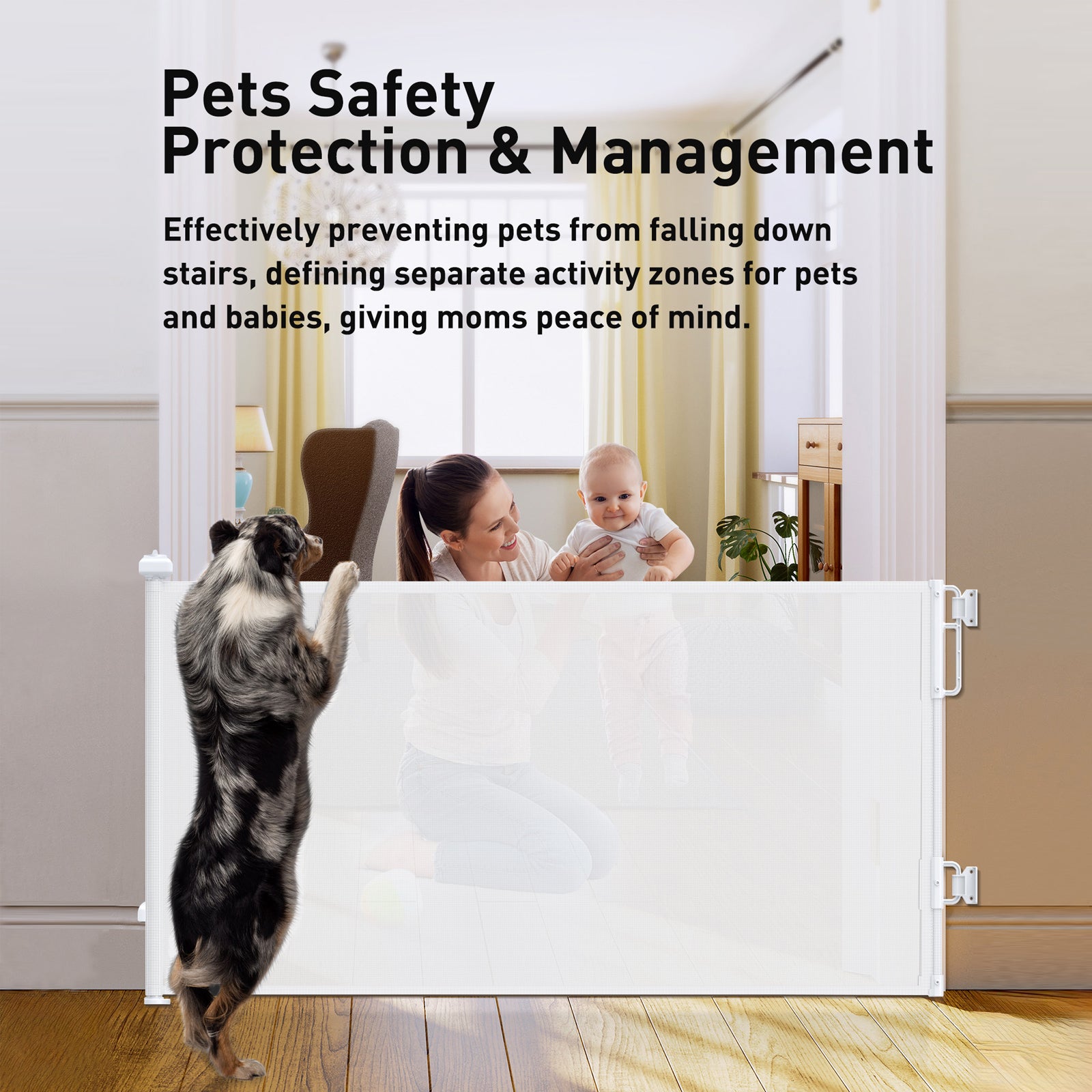Cumbor | Baby Gates | 55" Wide | White - aborderproducts