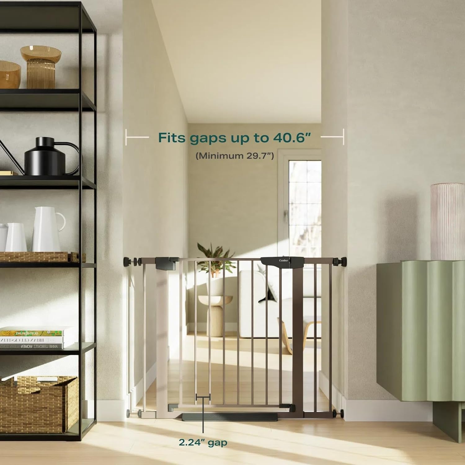 Cumbor | Safety Gate |  29.7-40.6"W x 30.5"H | Brown - aborderproducts