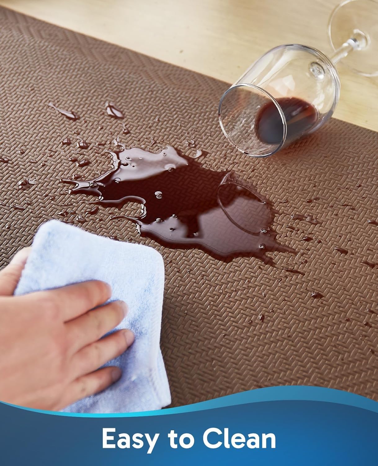 Ophanie | Anti Fatigue Cushioned Mat | 48"L x 20"W x 0.9"Th | Brown - aborderproducts