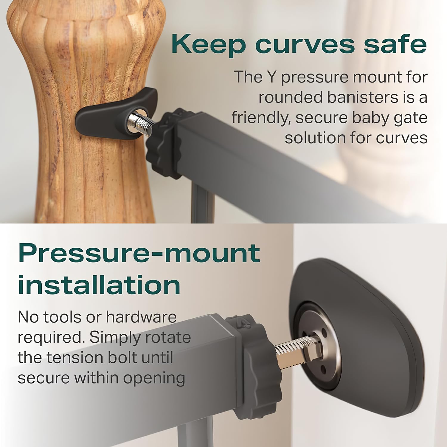 Cumbor | Safety Gate | 29.7-46"W x 30.5"H | Black - aborderproducts